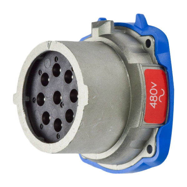 17-18081 - DN9c INLET METAL SIZE 3 IP 54/55 8P+G 20A 480 VAC/130 VDC 60 Hz